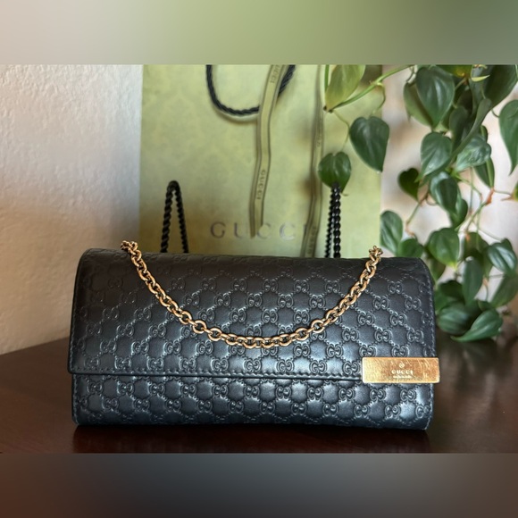 Gucci Guccisima Long Wallet With Original Chain With Dustbag. - Picture 1 of 12